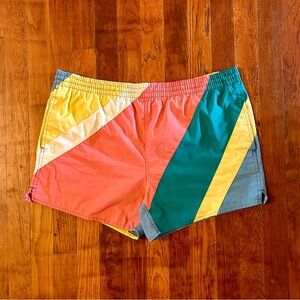 Vintage Color Block Bathing Suit Swimsuit Swim Trunks